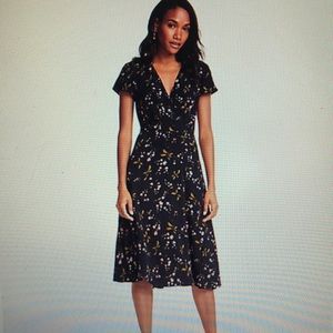 Ann Taylor Floral Wrap Dress in Night Sky, 2
